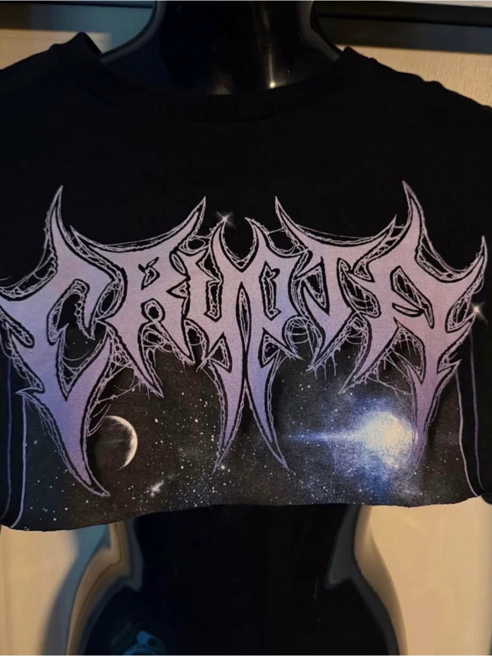 CRYPTA Death Metal Reconstructed Crop Top - Picture 2 of 3